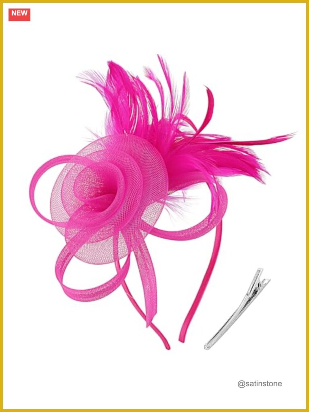 Women's Fascinator Hat with Headband & Clip Tea Party Derby Headwear